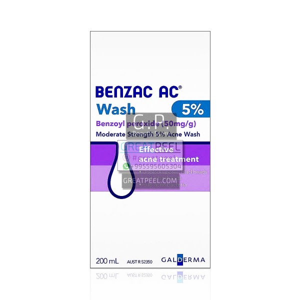 BENZAC WASH FOR ACNE CLEANING BENZOYL PEROXIDE 50MG | 200ml/6.76 fl oz